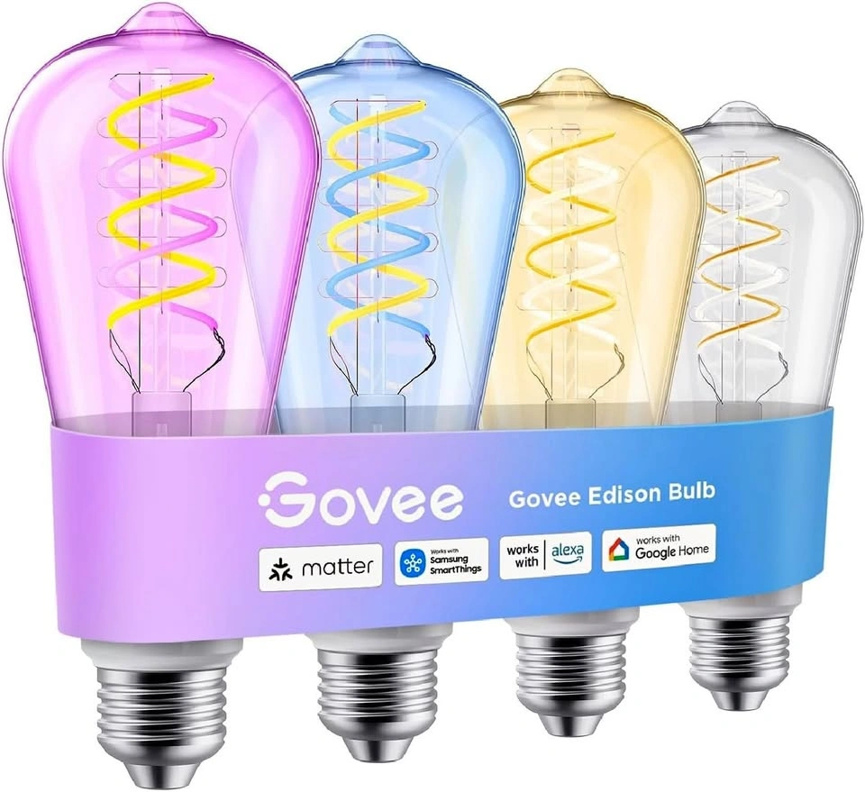 Govee Smart Edison Bulbs, 500lm, E26