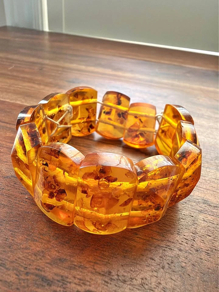 Amber Panel Stretch Bracelet