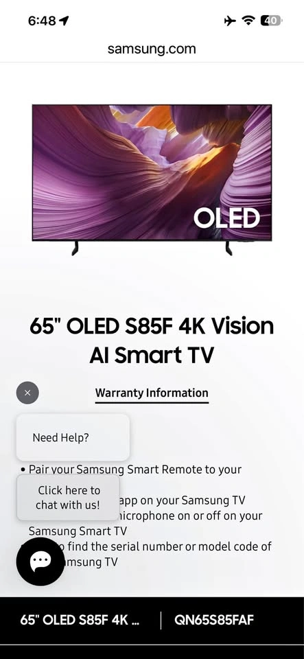 Samsung QN65S85FAF 65" OLED S85F 4K