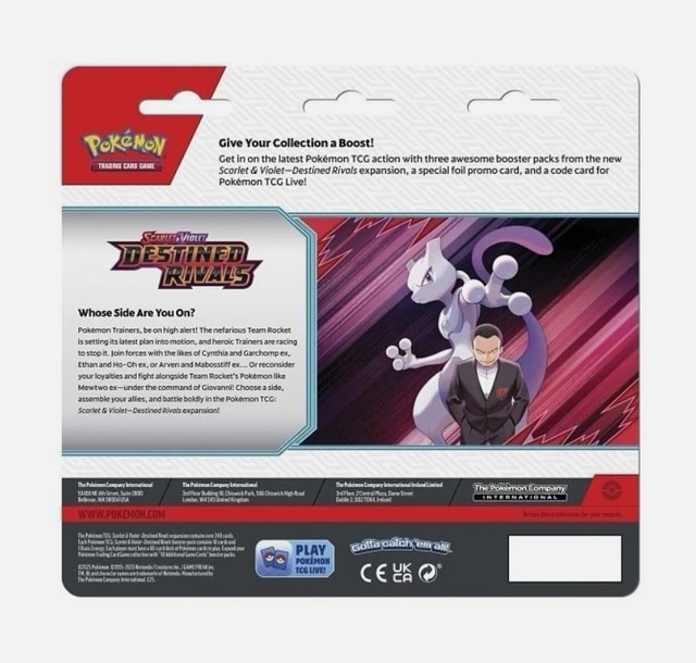 Destined Rivals 3 Pack Blister Pokemon TCG Sealed - photo 3