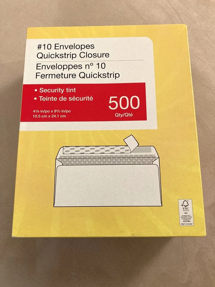 Brand New Unused #10 Envelopes 500 Qty - photo 2