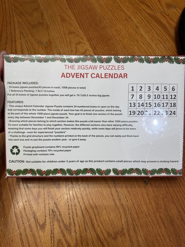1008-Piece Christmas Advent Calendar Jigsaw Puzzle Set - photo 2
