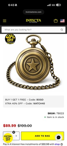 Invicta 79023 Full Hunter Pocket Watch Quartz White Dial - photo 5