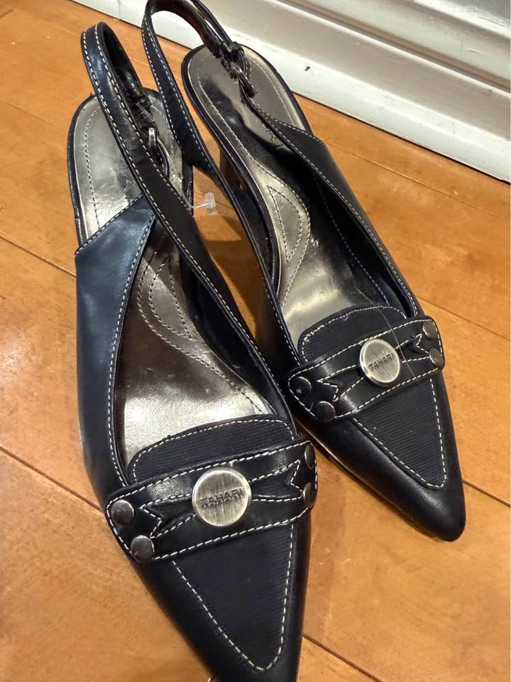 Tahari Black Slingback Pointed Toe Heels - photo 2