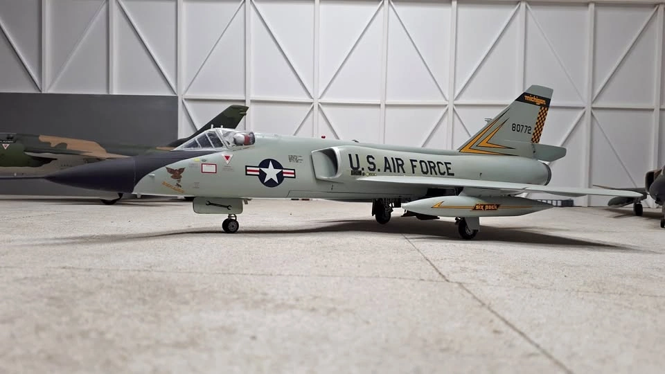 Completed 1/48th scale F-106A Delta Dart plastic model aircraft