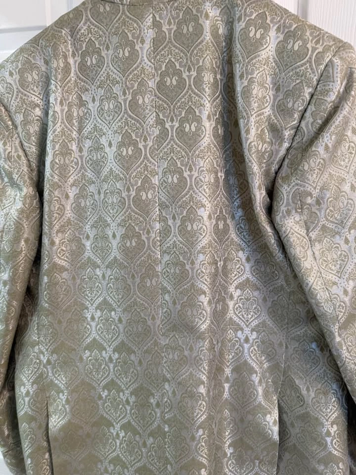 Men's Gold Brocade Jodhpuri Bandhgala Princess Coat - Large - photo 5