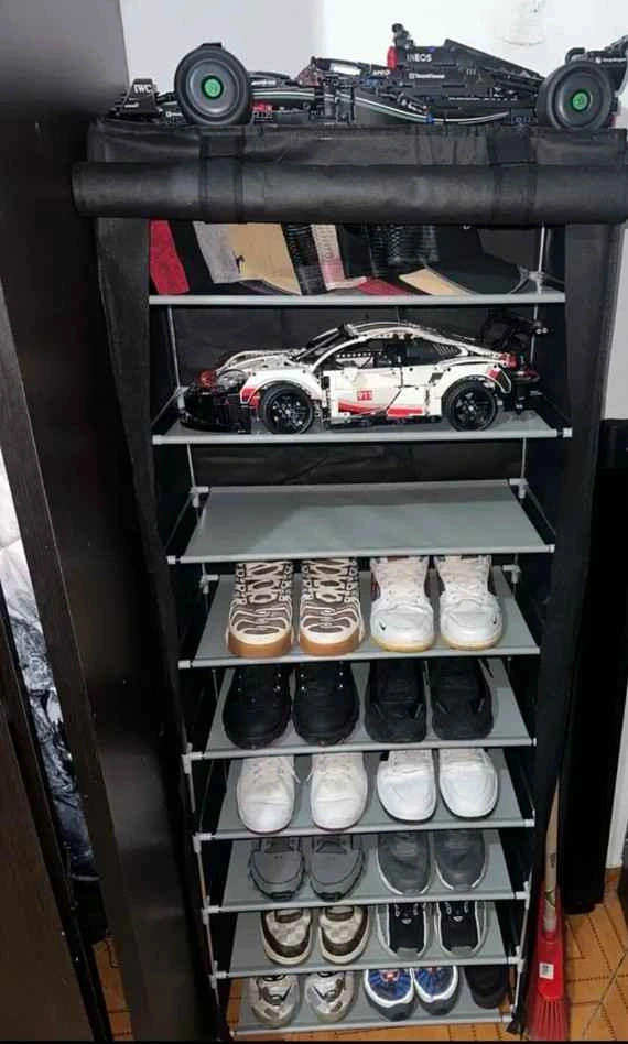 9-Tier Portable Shoe Rack with Fabric Cover - photo 5