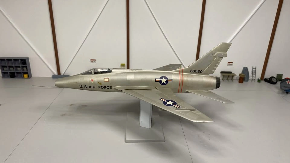 Completed 1/48th scale F-100D Super Sabre plastic model aircraft - photo 3