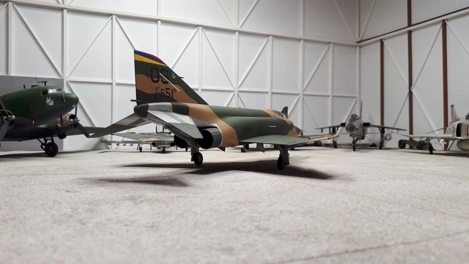 Completed 1/48th scale F-4E Phantom II plastic model aircraft - photo 2