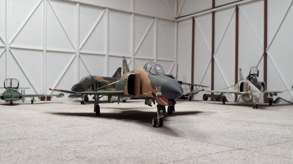 Completed 1/48th scale F-4E Phantom II plastic model aircraft - photo 3