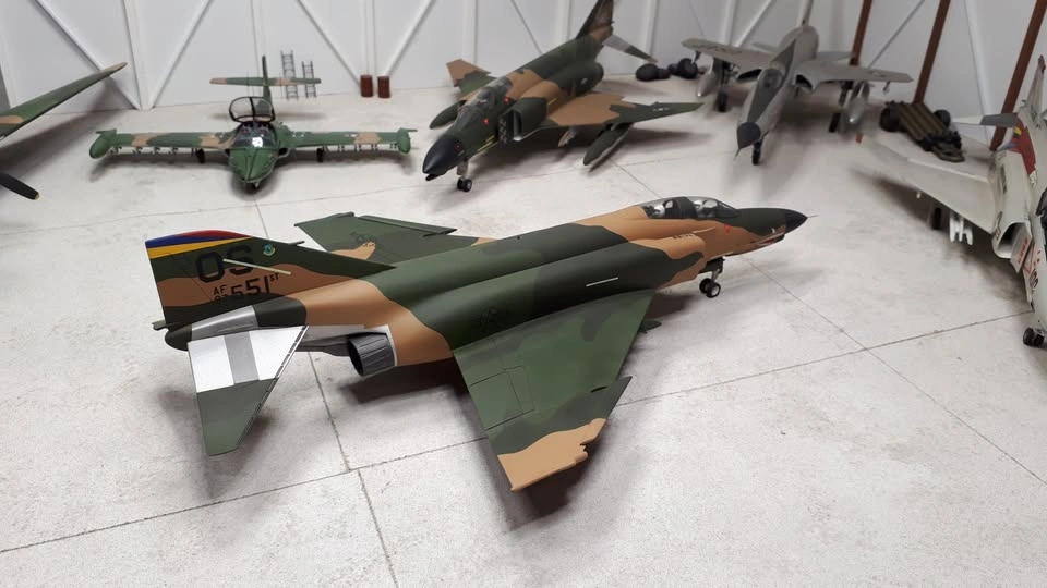 Completed 1/48th scale F-4E Phantom II plastic model aircraft - photo 4