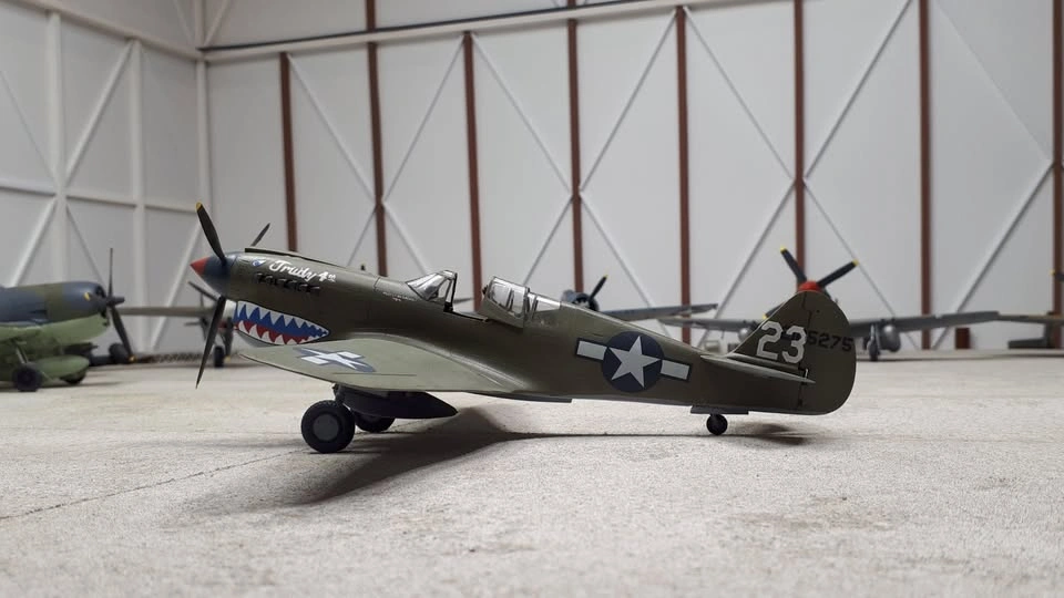 Completed 1/48th scale P-40N Warhawk plastic model aircraft - photo 2