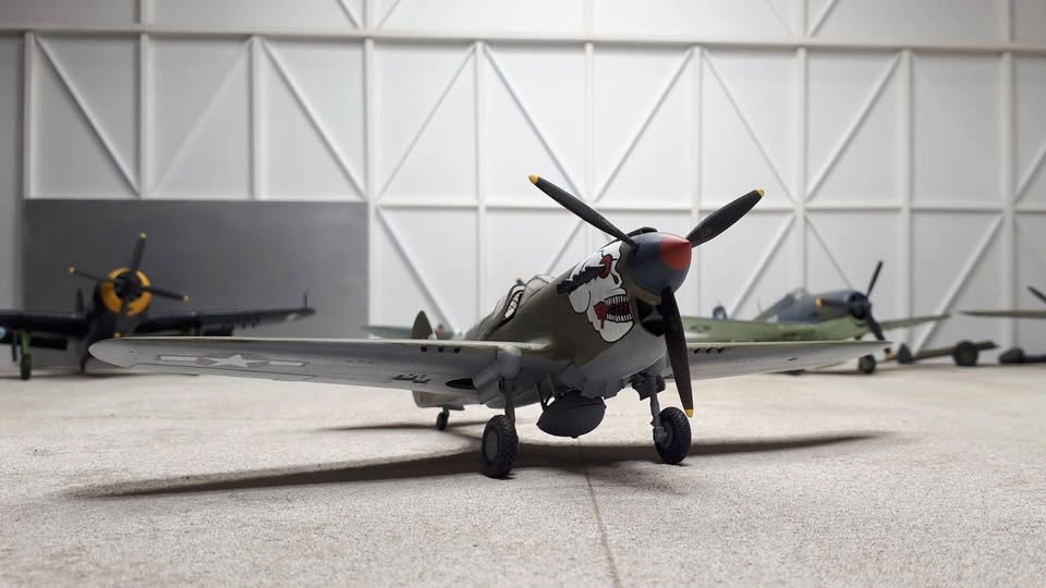 Completed 1/48th scale P-40N Warhawk plastic model aircraft - photo 3