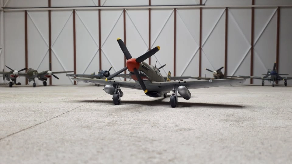 Completed 1/48th scale P-51B Mustang plastic model aircraft - photo 3