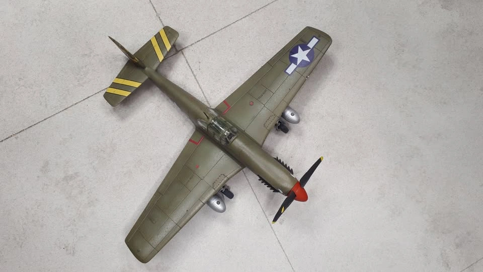 Completed 1/48th scale P-51B Mustang plastic model aircraft - photo 5