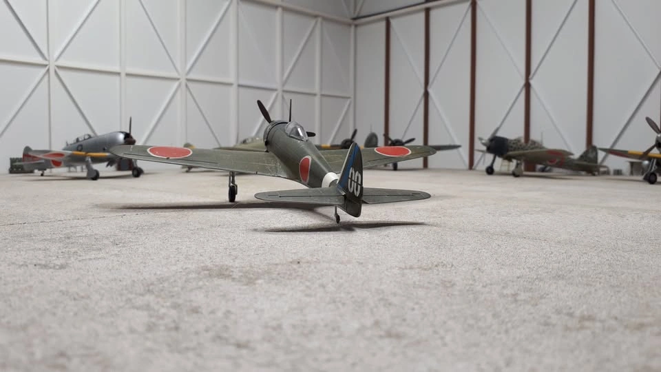 Completed 1/48th scale Ki-43 Oscar plastic model aircraft - photo 3
