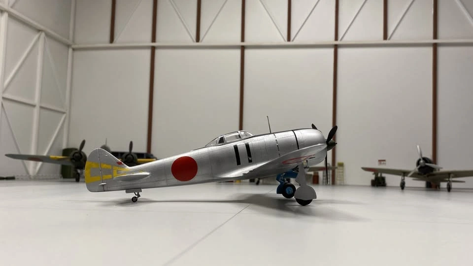 Completed 1/48th scale Ki-44 "Tojo" plastic model aircraft - photo 2