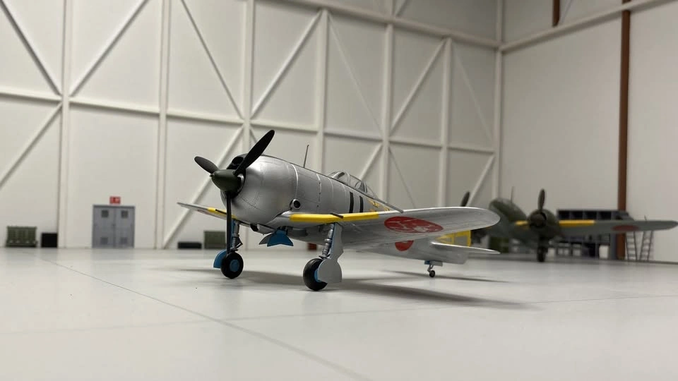 Completed 1/48th scale Ki-44 "Tojo" plastic model aircraft - photo 5