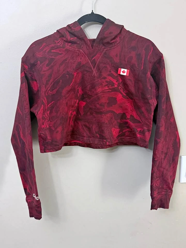 Lululemon Team Canada Olympics Cropped Hoodie Red Marble