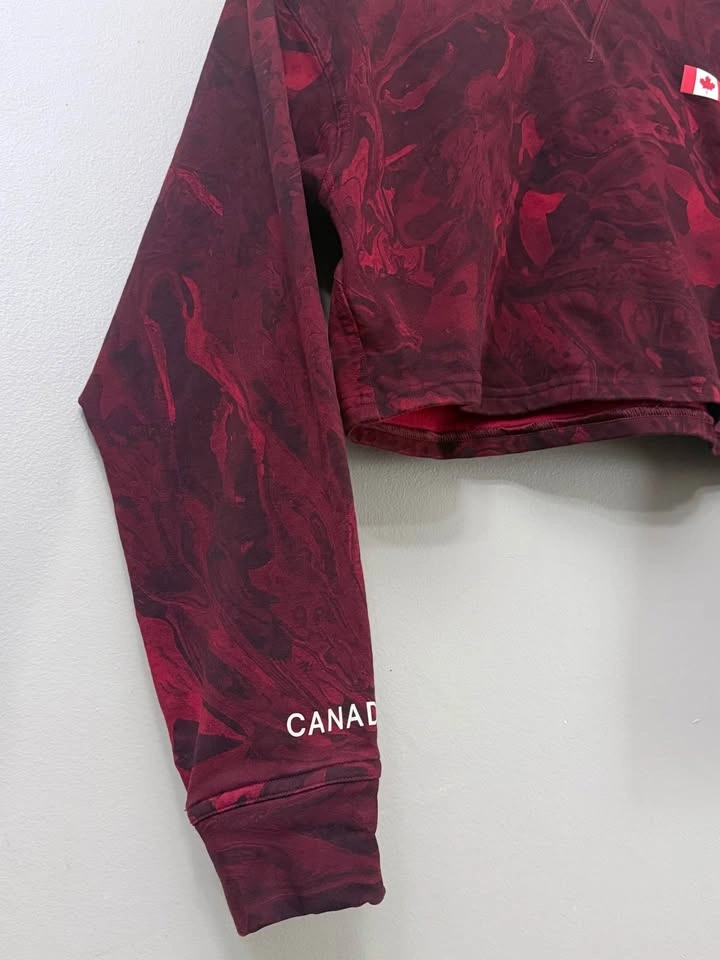 Lululemon Team Canada Olympics Cropped Hoodie Red Marble - photo 3