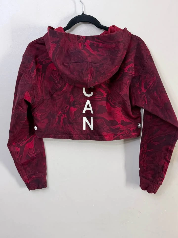 Lululemon Team Canada Olympics Cropped Hoodie Red Marble - photo 4