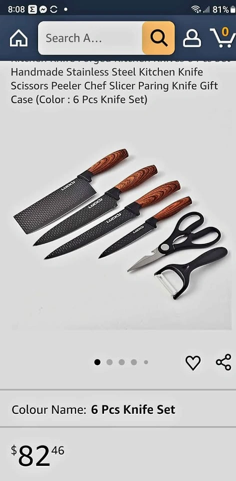 6 Pcs Handmade Stainless Steel Kitchen Knife Set - photo 2