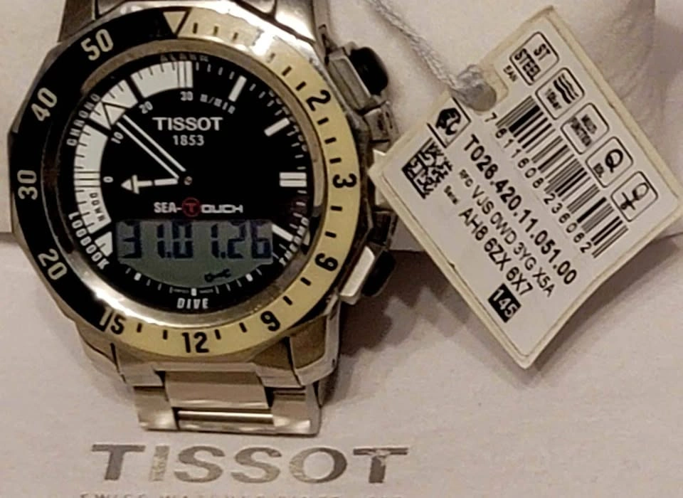 RARE Tissot Sea Touch Chronograph White Dial Men's Watch - photo 2