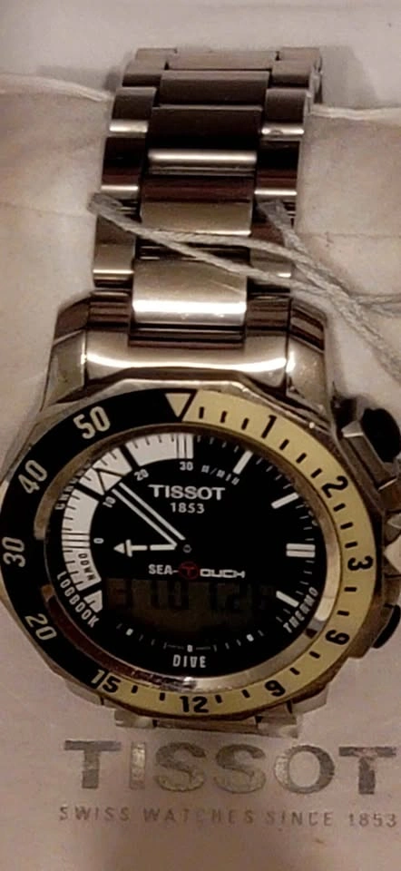 RARE Tissot Sea Touch Chronograph White Dial Men's Watch - photo 4