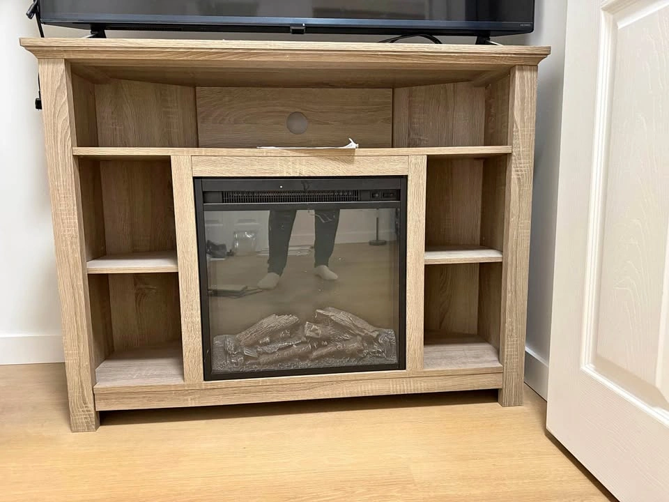 Corner fireplace tv stand