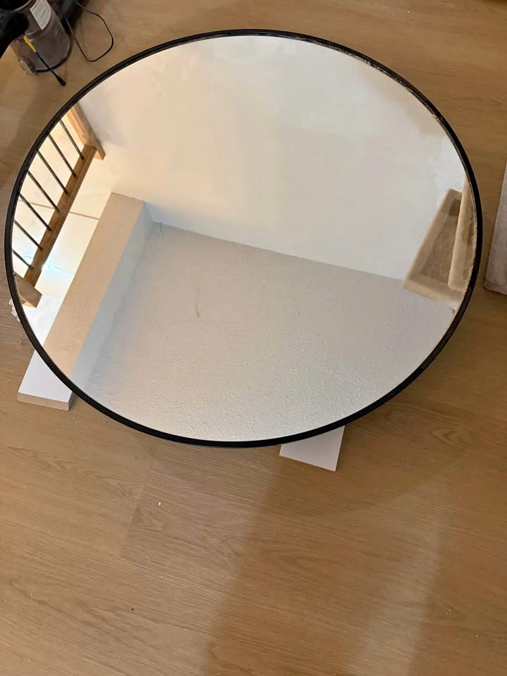 Round mirror medicine cabinet