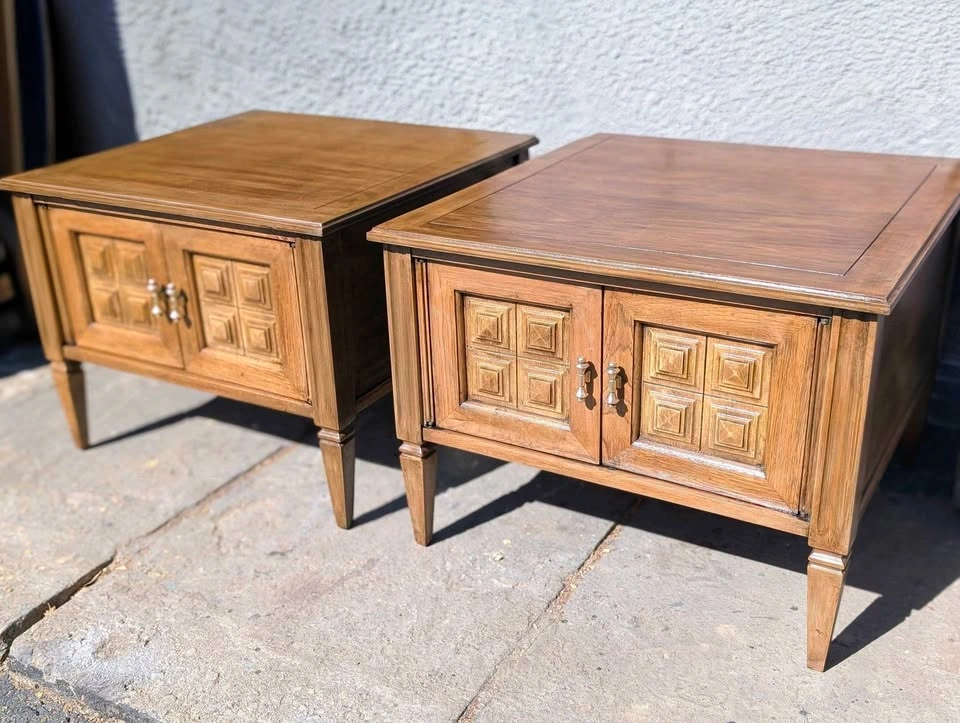 Vintage MCM Side Tables – Restored Pair – 25” Square - photo 5