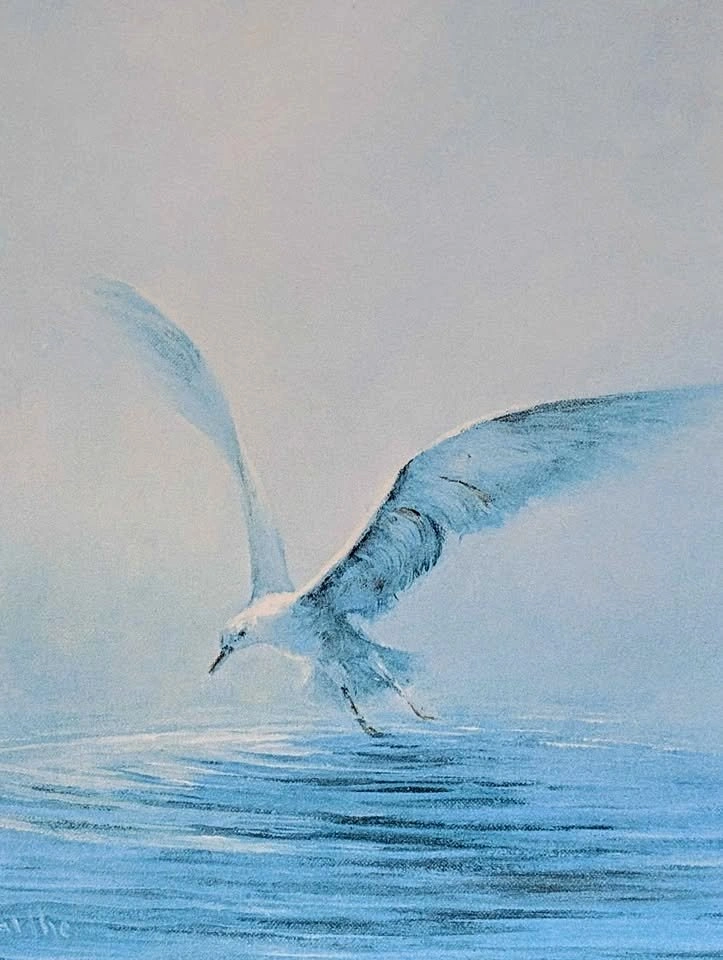 "Lone Gull" William Degarthe Signed Seascape Lithograph