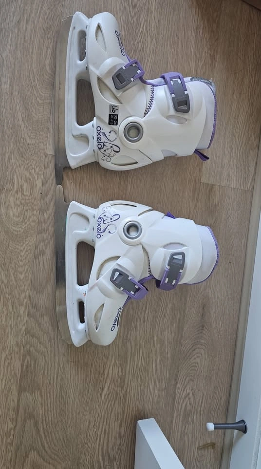 White Purple Kids Adjustable Ice Skates - photo 2