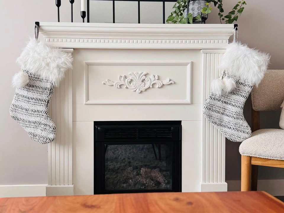Black & White Knit Christmas Stockings – Set of 2 - photo 2