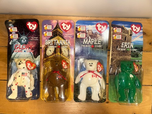 1999 TY McDonald’s International Bears Complete Set 4 Sealed