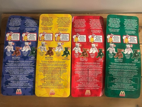 1999 TY McDonald’s International Bears Complete Set 4 Sealed - photo 3