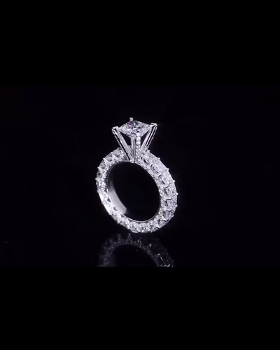 14K White Gold Princess Cut Lab Grown Diamond Engagement Ring - photo 2