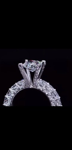 14K White Gold Princess Cut Lab Grown Diamond Engagement Ring - photo 3