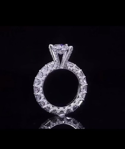 14K White Gold Princess Cut Lab Grown Diamond Engagement Ring - photo 4