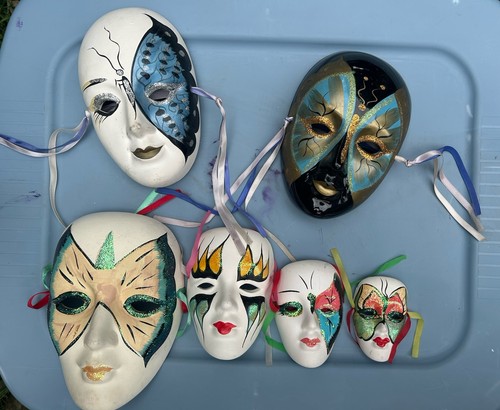 New Orleans Mardi Gras Masquerade Masks Set of 5 - photo 3