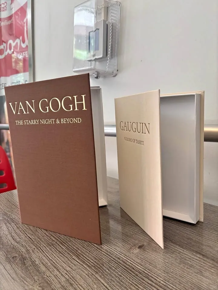 New real Linen Decorative Faux Book Box Set with hidden storage