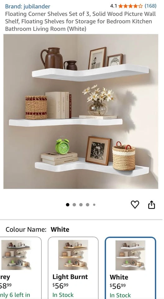 New Floating Corner Shelves Set of 3 white - photo 2