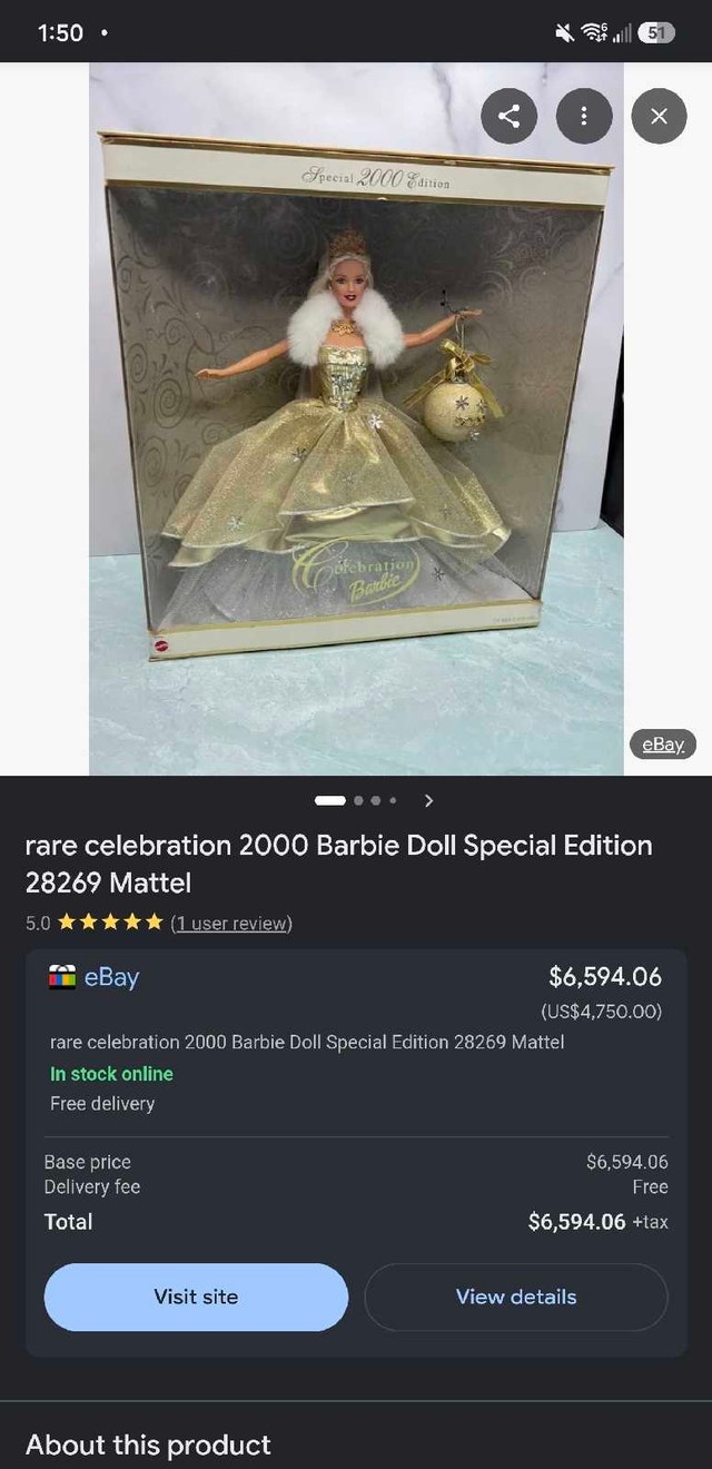 Rare Celebration 2000 Barbie Doll Special Edition