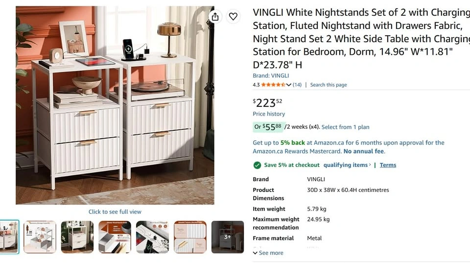 NEW White Fluted Nightstands - SET OF 2 - photo 3