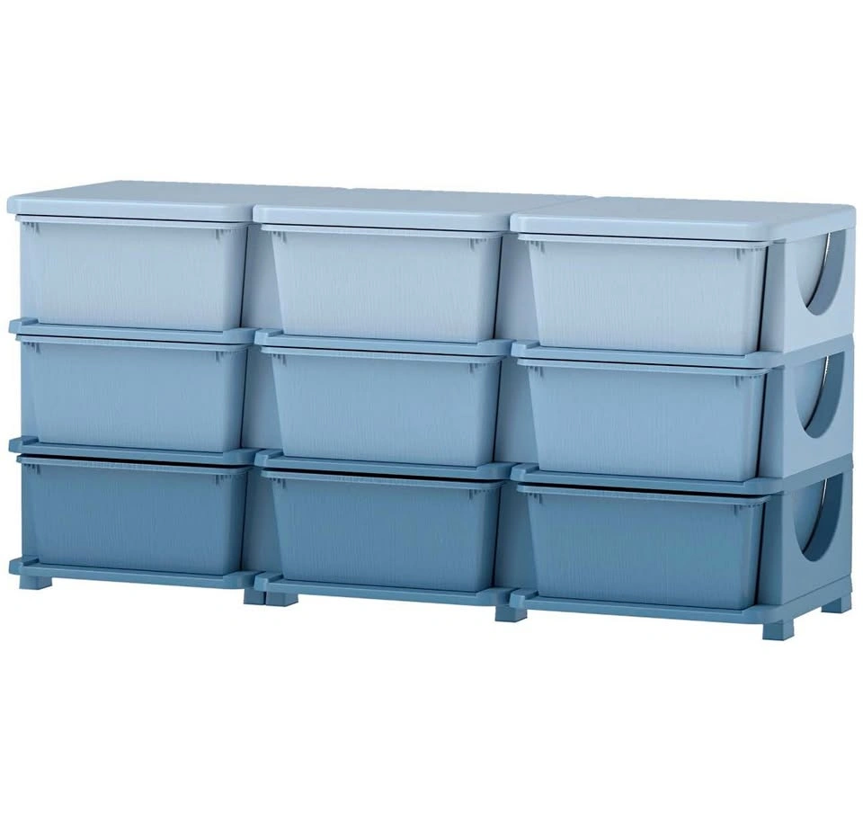Qaba 3 Tier Kids Toy Organizer and Storage Bins with 9 Plastic D