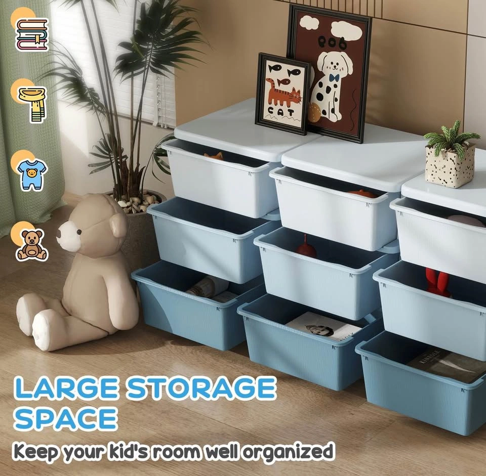 Qaba 3 Tier Kids Toy Organizer and Storage Bins with 9 Plastic D - photo 4