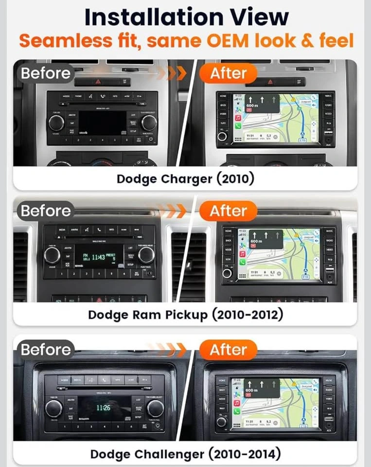 7” Car Radio CarPlay Screen for Dodge Charger/Challenger/Ram - photo 3
