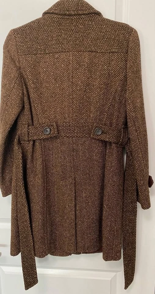 Ann Taylor LOFT Women's Brown Wool Tweed Winter Coat ~ Size 4 Pe - photo 3