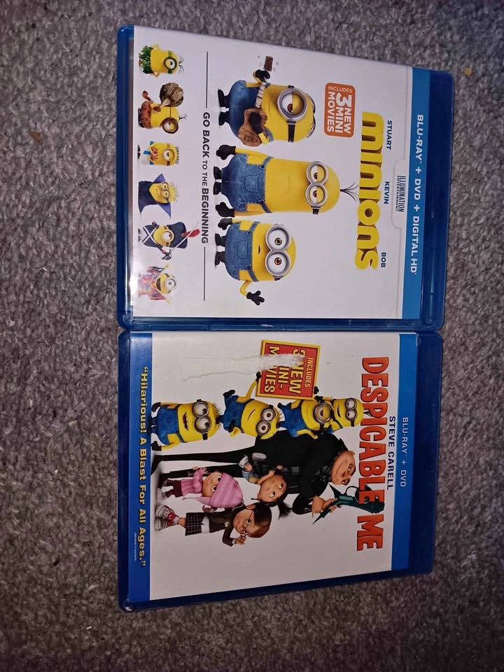 Despicable me and minions blu ray dvds