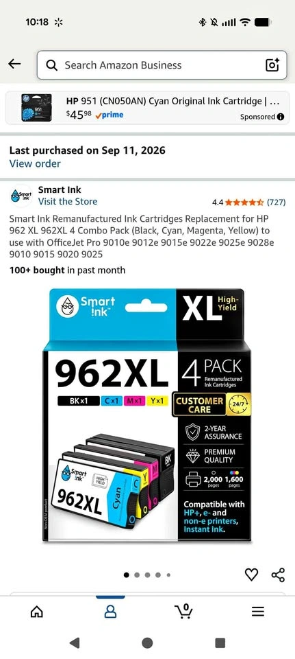 Smart Ink 962XL 4-Pack Remanufactured Ink Cartridges
